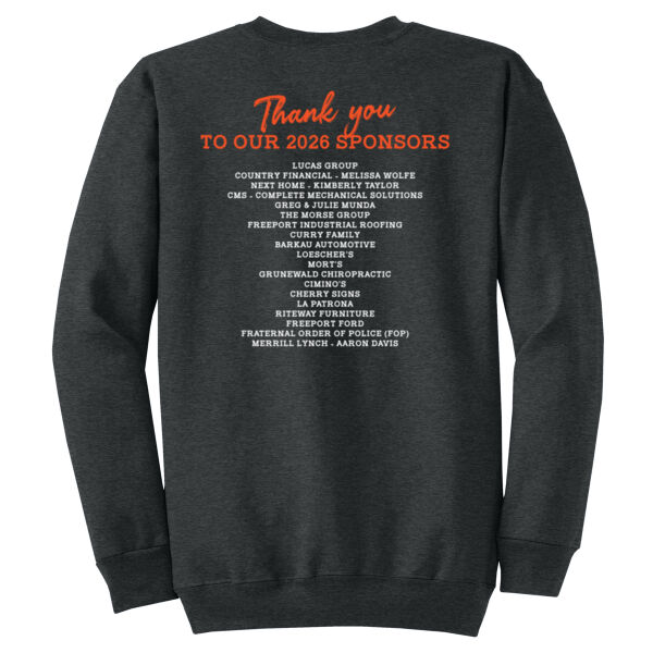 Freeport Dance 2026 Logo 2 with Sponsors - Core Fleece Crewneck Sweatshirt Thumbnail