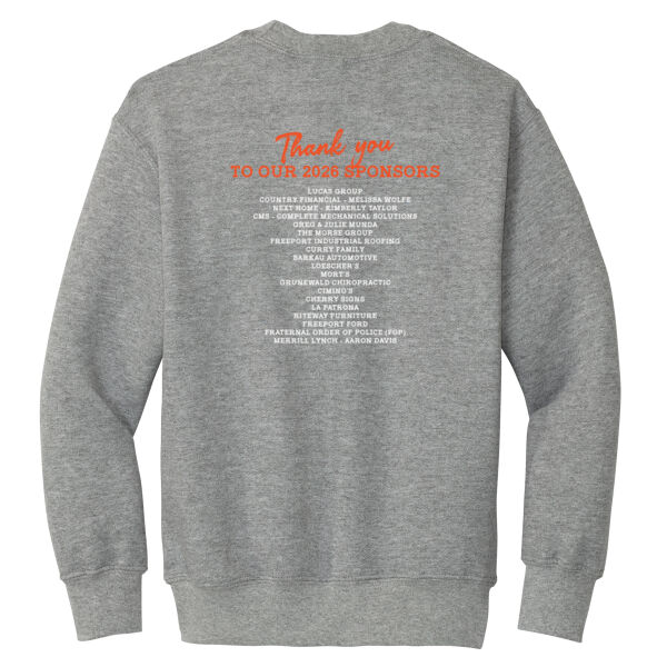 Freeport Dance 2026 Logo 2 with Sponsors - Youth Core Fleece Crewneck Sweatshirt Thumbnail