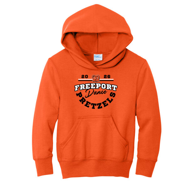 Freeport Dance 2026 Logo 3 with Sponsors - Youth Core Fleece Pullover Hooded Sweatshirt Thumbnail